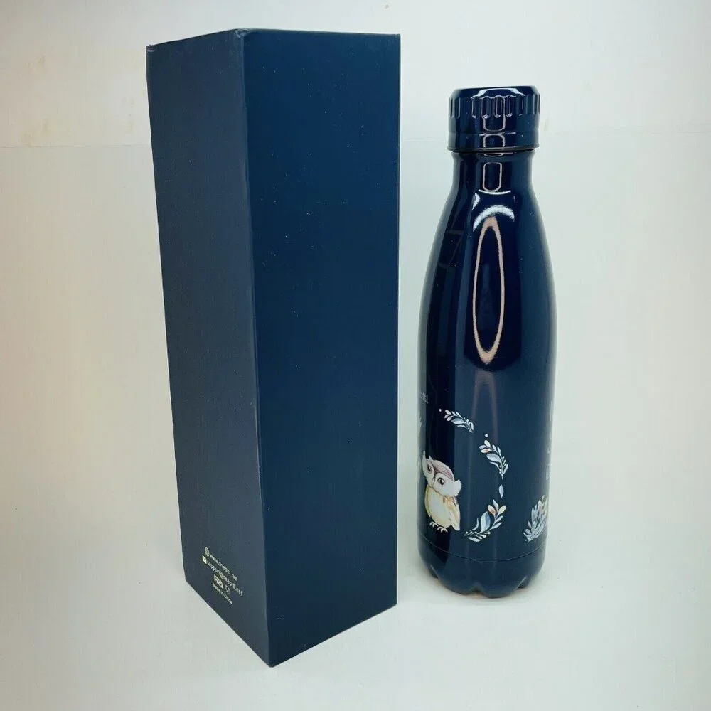 NIB Owls Stainless Steel Water Bottle Double Wall Insulated Sport Hiking Outdoor